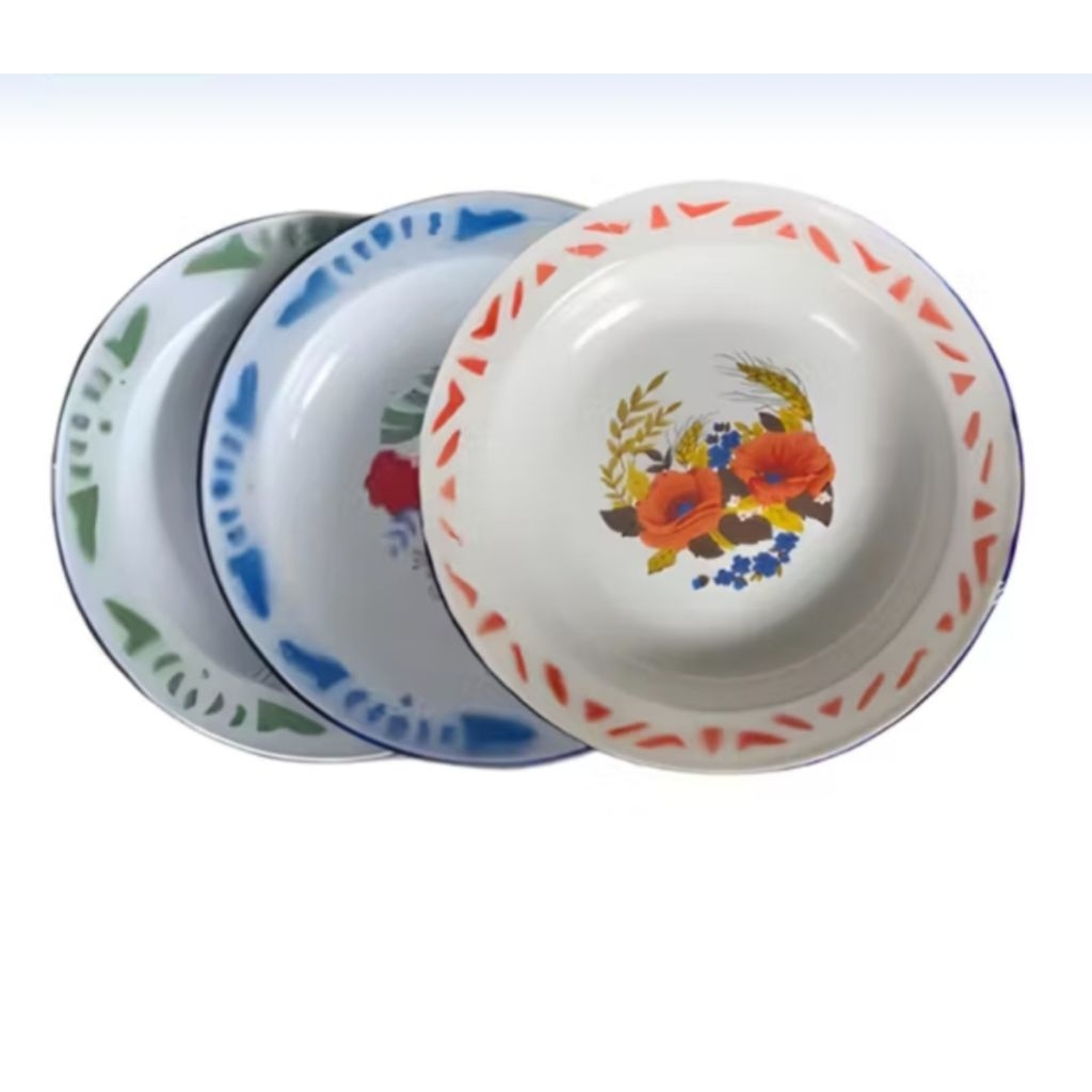 Piring Enamel Jadul Premium (1lsn) Piring Seng Enamel Jadul