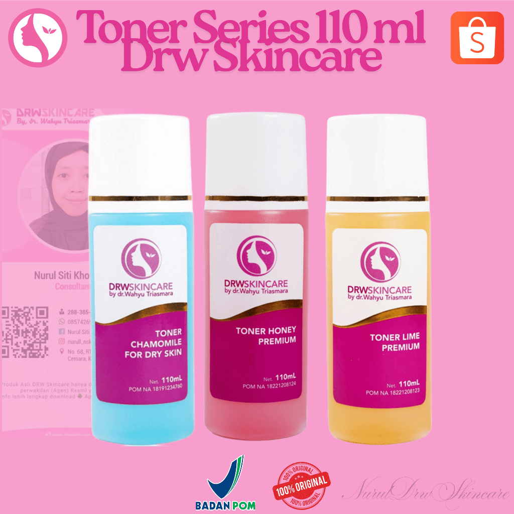 Toner Series 110ml Drw Skincare / Toner Flek Drw Skincare | Chamomile | Honey | Lime