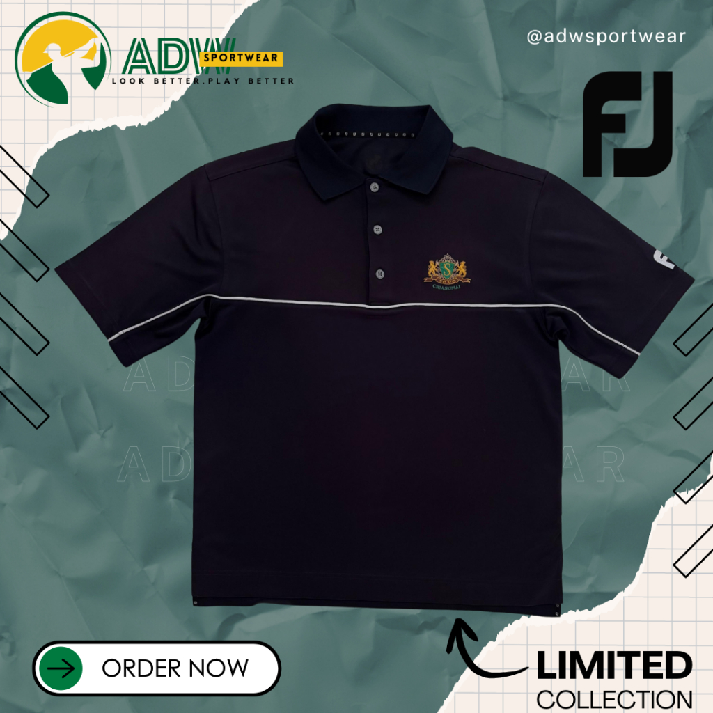 Adw Sportwear Polo Shirt FJ| Baju Golf |Bahan: [Polyester 100%]|Ukuran Manual: [Panjang x Lebar dada