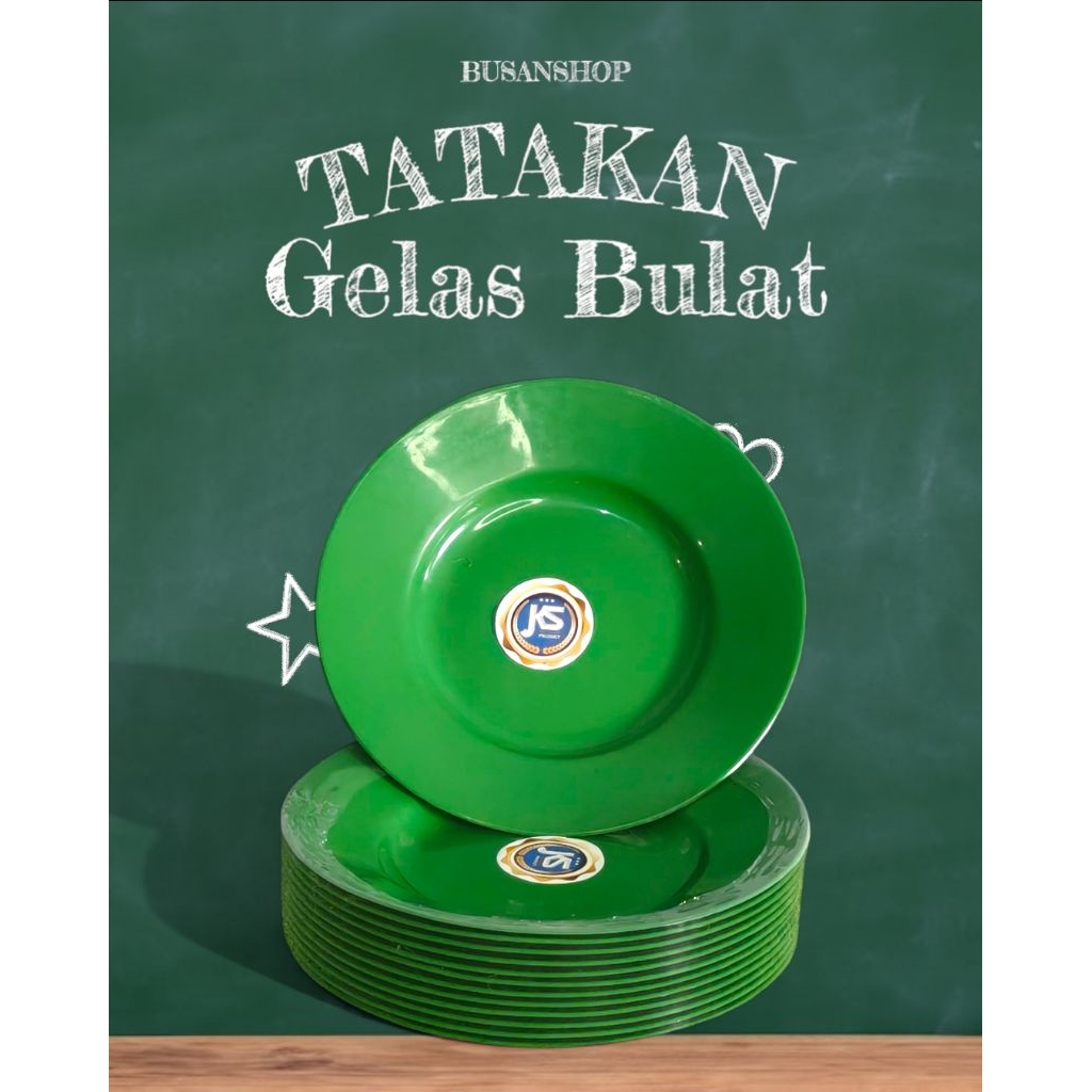 LEPEK BULAT | TATAKAN GELAS PLASTIK 12 PCS (1 LUSIN) WARNA HIJAU