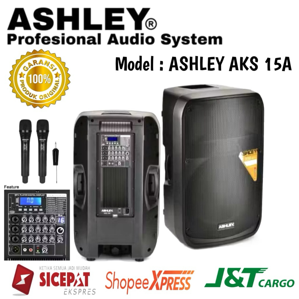 Speaker Portable Ashley Aks15a Original Speaker Ashley 15inch Garansi resmi 1 tahun