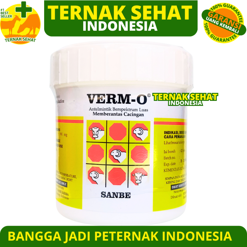 VERM O BOLUS 42 BOLUS (1 TOPLES) - Obat Cacing Sapi Kuda Paling Ampuh Spektrum Luas SANBE