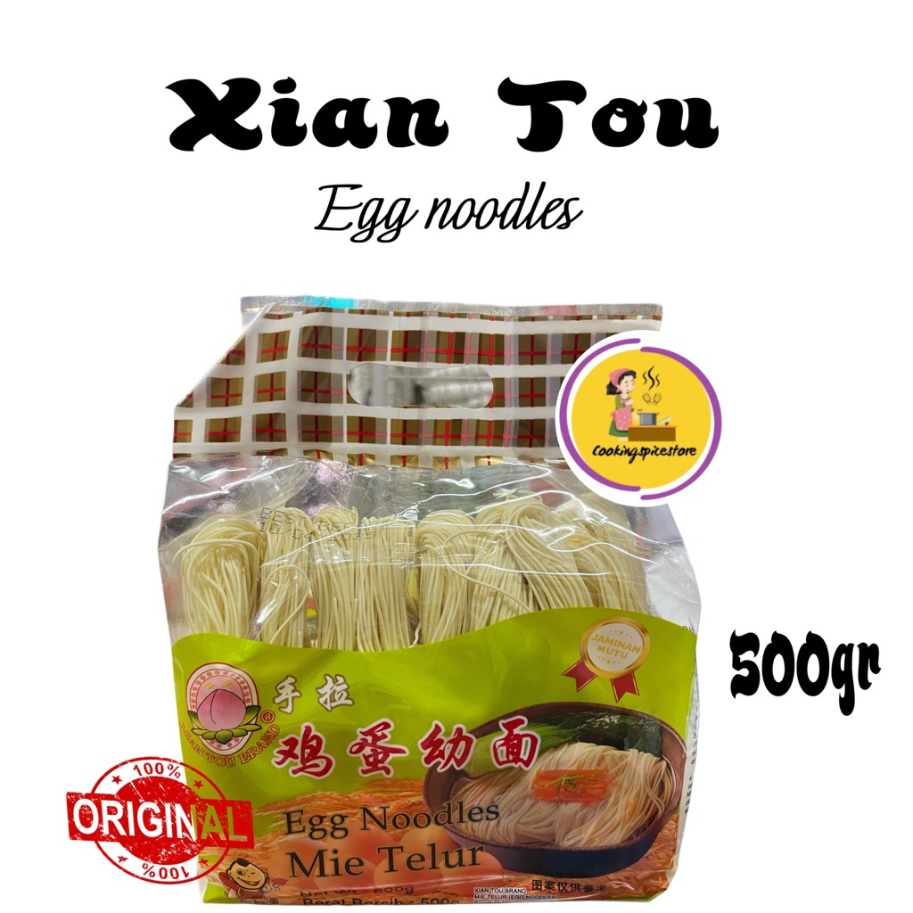 

Mie Telur Xian Tou 500gr – Egg Noodles Premium Kualitas Original Halus Kenyal