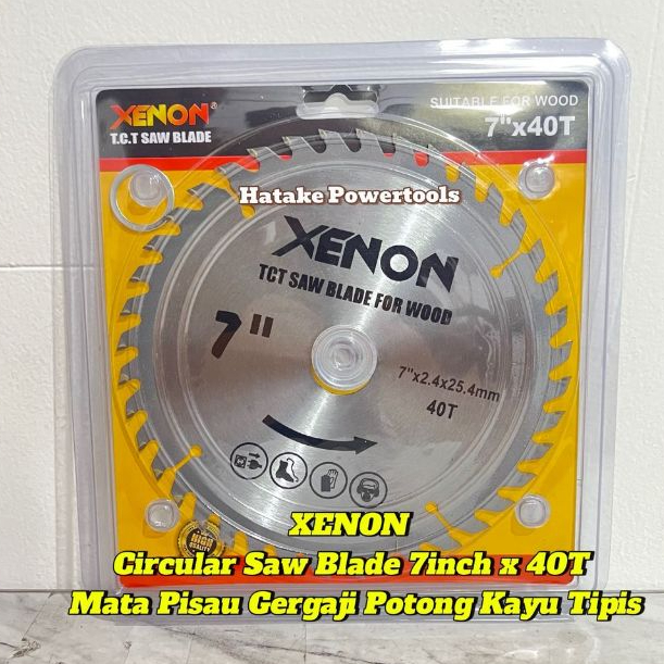 XENON Circular Saw Blade 7"x 40T Mata Pisau Gergaji Potong Kayu Tipis Mata Pisau Gergaji Berkualitas