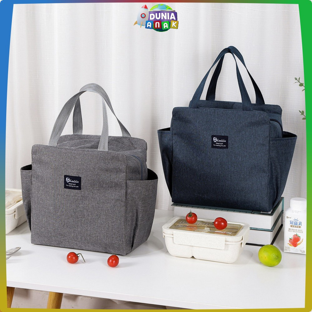Tas Bekal Anti Air Alumunium Foil Lunch Cooler Bag Box Makanan / Lunch Bag / Tote Bag Tas Bekal Kota