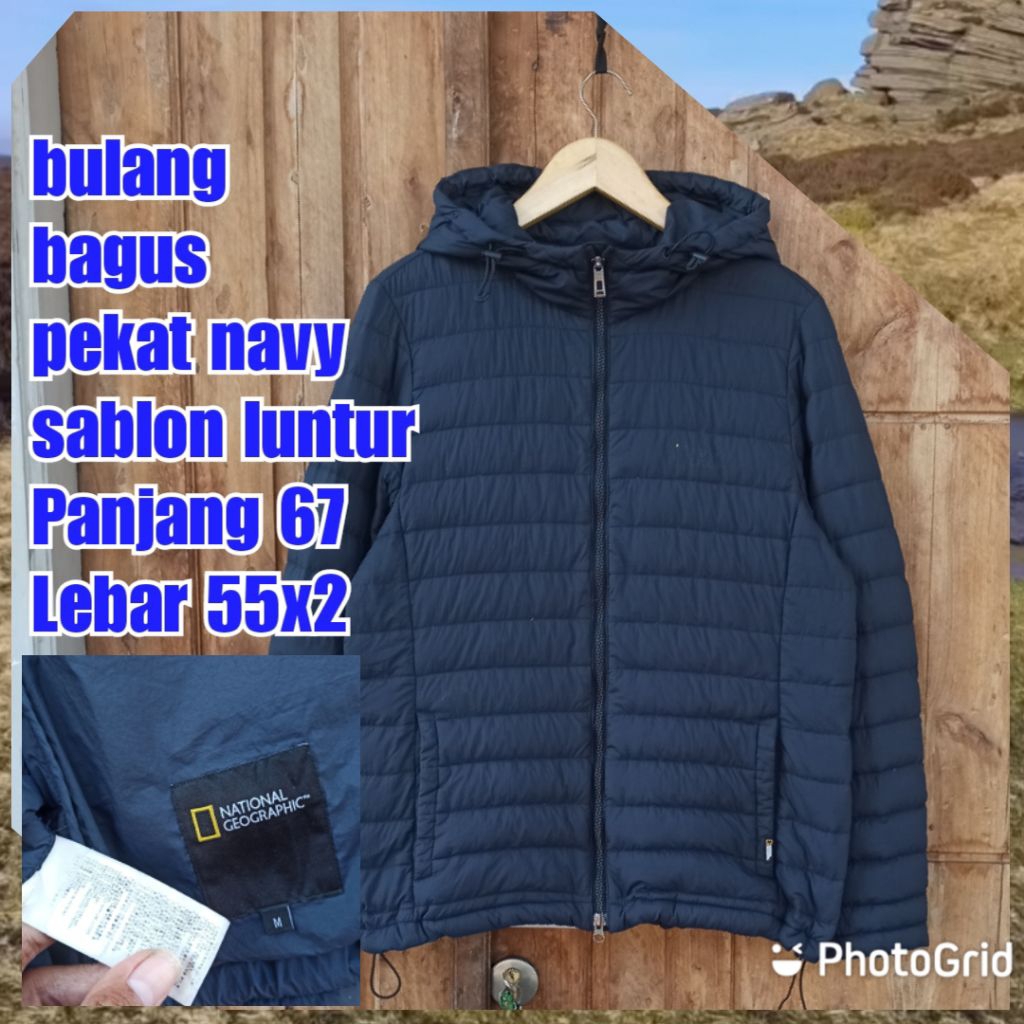 jaket gunung outdoor puffer gelembung winter salju bulang bulu angsa ultraligh National Geographic