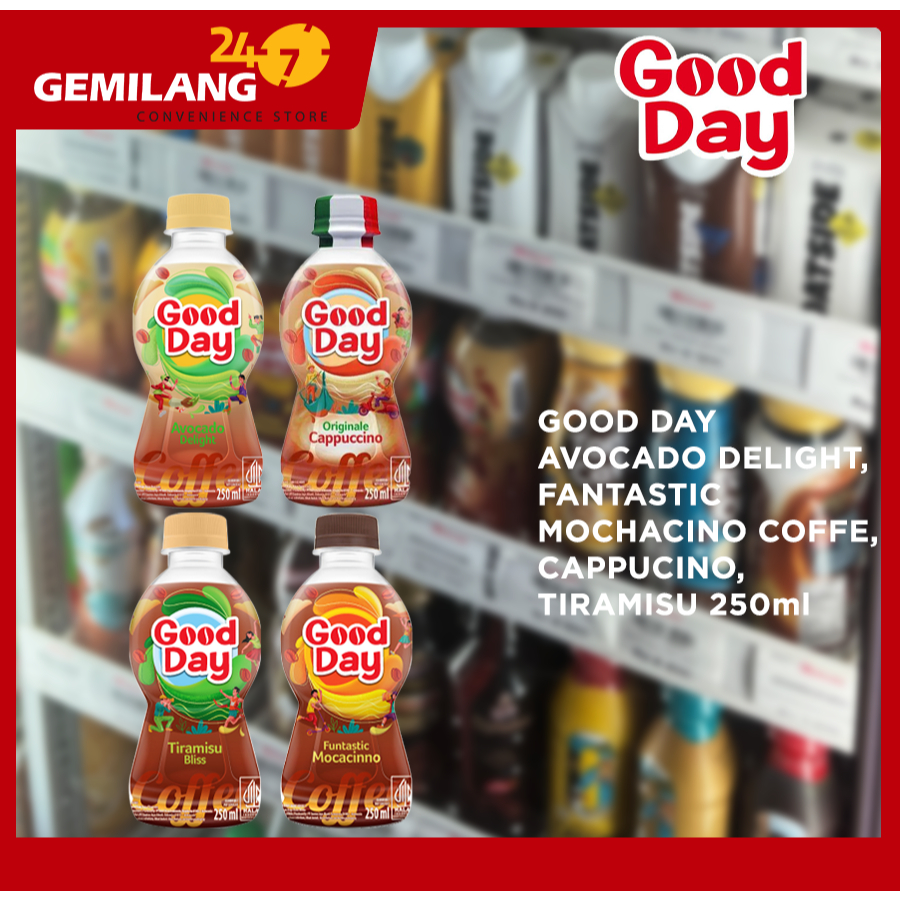 

GOOD DAY AVOCADO DELIGHT, FANTASTIC MOCHACINO COFFE, CAPPUCINO, TIRAMISU 250ml