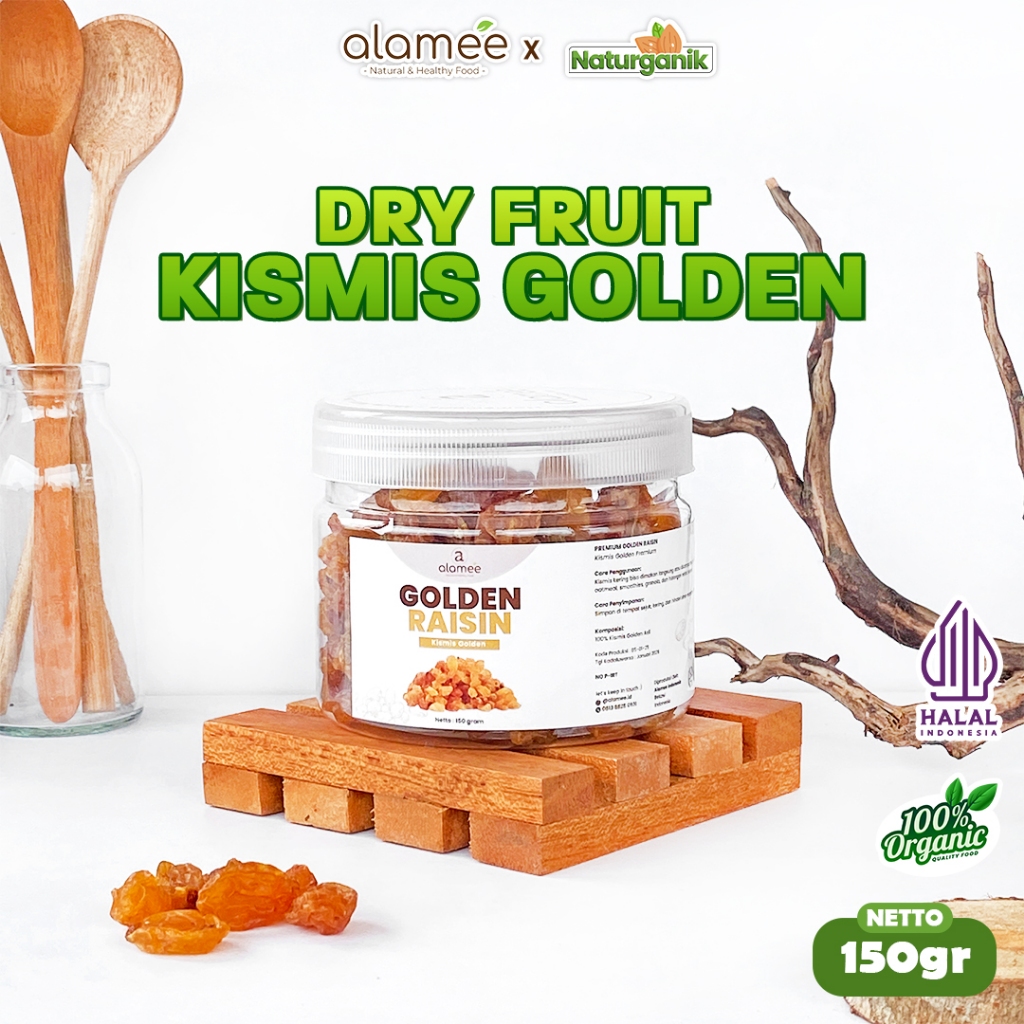 

ALAMEE Kismis Golden Raisin Cemilan Buah Kering Sehat Rendah Kalori Raisin Simin RAISINS 150gr Naturganik