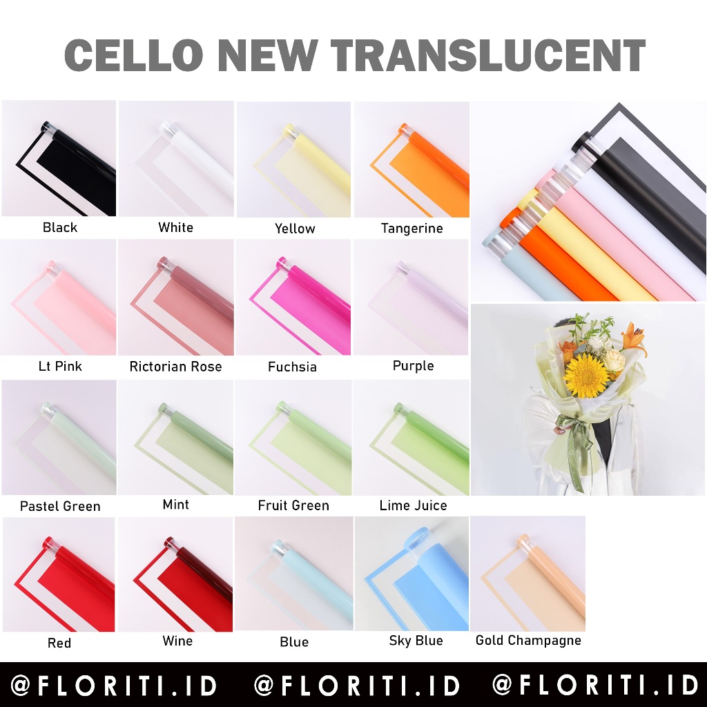 

(20 lembar) cellophane kertas buket new translucent