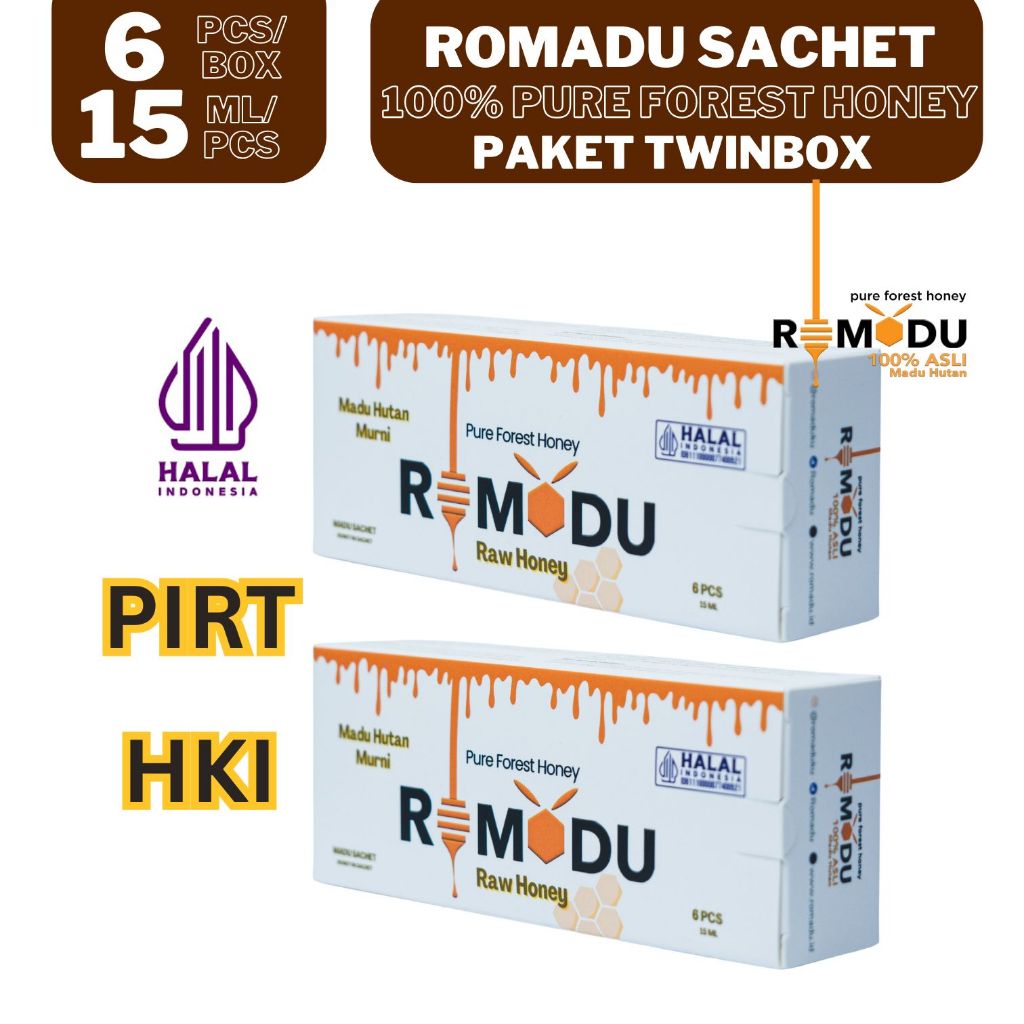 

Romadu Sachet Madu Hutan Murni Box Isi 6 Pcs 15 ML bundling 2 box