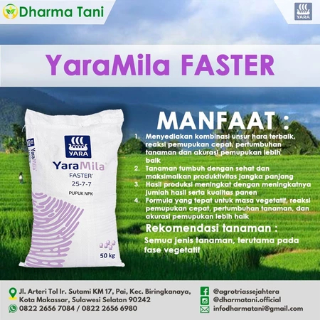 

Pupuk NPK YaraMila FASTER 25-7-7 REPACK 1KG
