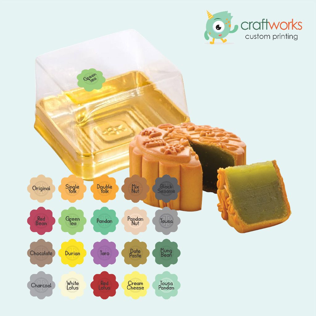 

STICKER LABEL RASA MOON CAKE FESTIVAL - BENTUK MOON CAKE ISI 200 PCS CUSTOM KISS CUT