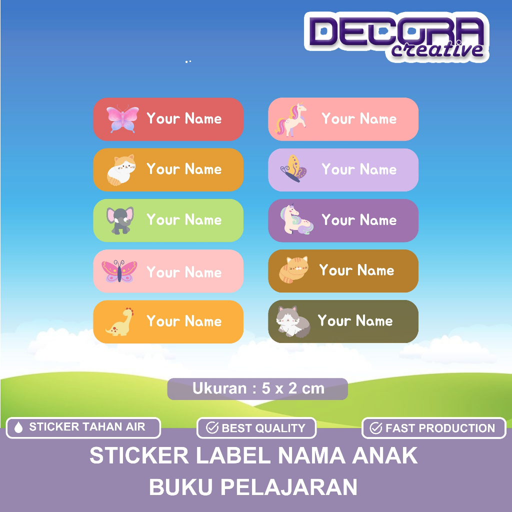 

50 PCS | STIKER LABEL NAMA ANAK BUKU PELAJARAN CUSTOM NAMA | STIKER MAPEL BAHAN CROMO