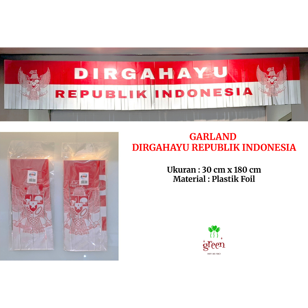 Banner dirgahayu RI tirai dirgahayu RI banner merah putih dekorasi dirgahayu Republik Indonesia Bann