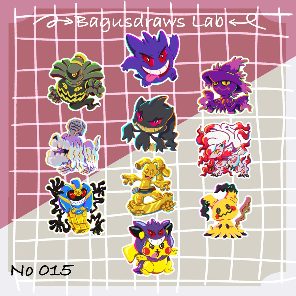 

Sticker Pokemon Type Ghost Pack No 15 Die cut