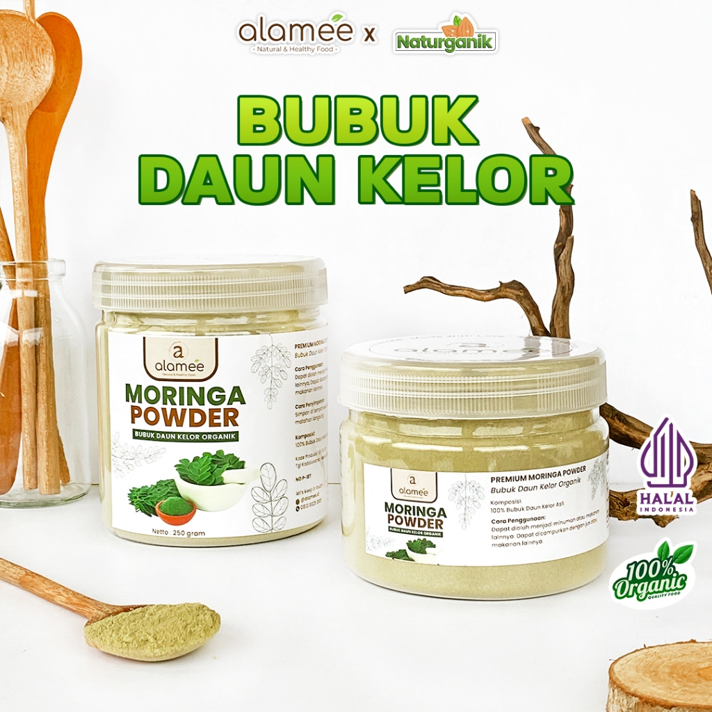 

ALAMEE Bubuk Minuman Daun Kelor Moringa Powder Serbuk Daun Kelor Herbal Tanpa Gula 250gr Naturganik