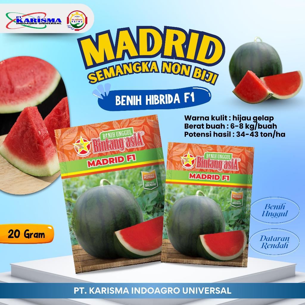Semangka Madrid F1 - 20 Gram / Benih Semangka MADRID F1 Non Biji / Tanpa Biji