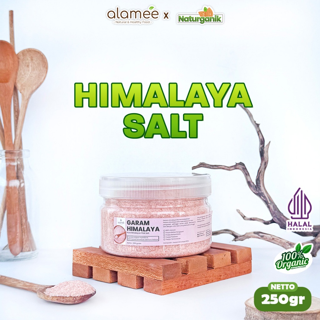 

ALAMEE Garam Himalaya Himalayan Pink Salt Asli Pakistan Mini Travel Size 250g naturganik