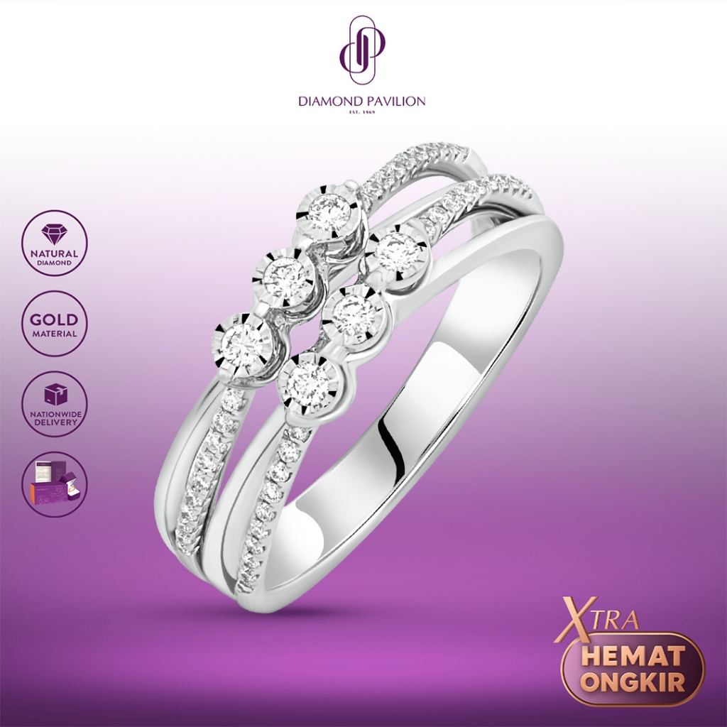 Diamond Pavilion Cincin Emas Batu Berlian Elenio Ring