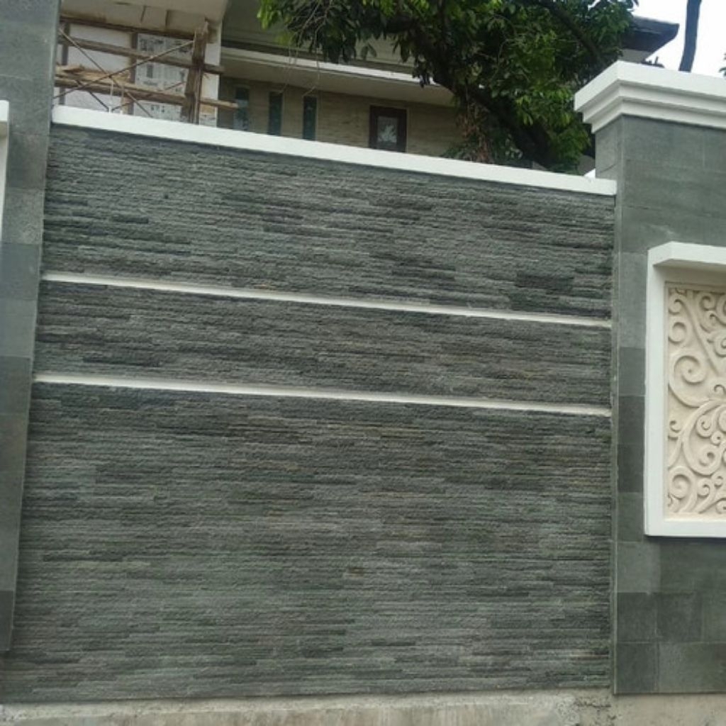 Batu alam Andesit dinding susun sirih