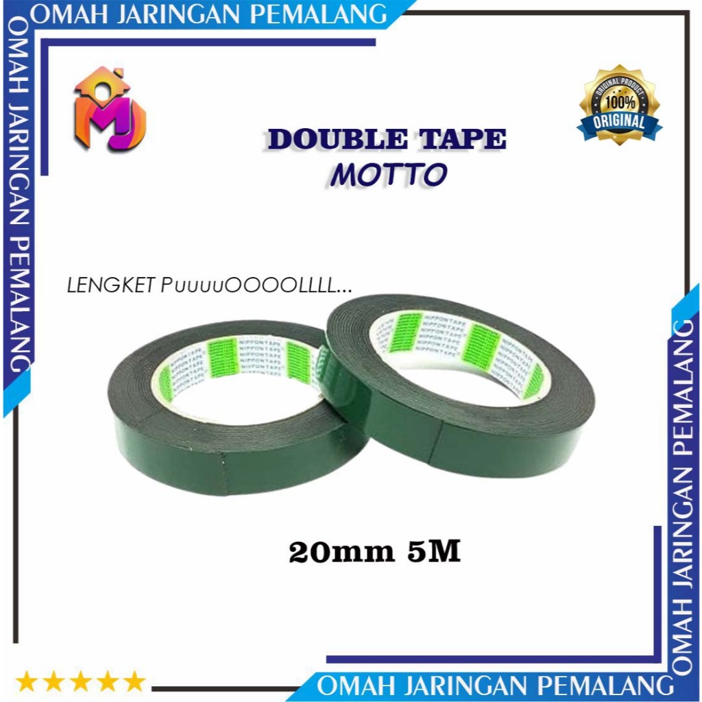 

Solasi Double Tipe 20mm x 5M Merk Motto/Isolasi Doble Tape Hitam