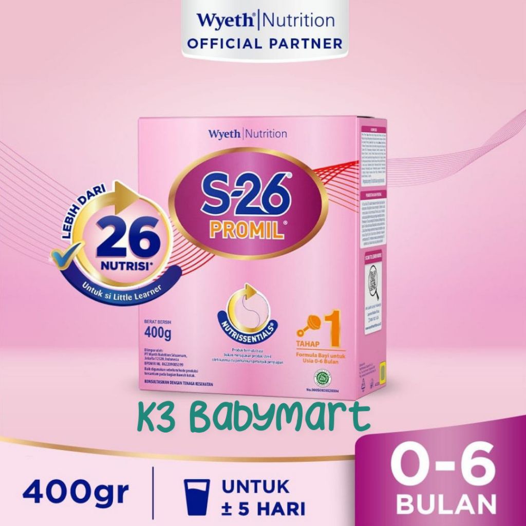 S26 Promil Nutriessentials Tahap 1 box 400 gram 400g S-26 susu formula bayi baru lahir usia 0-6 bula