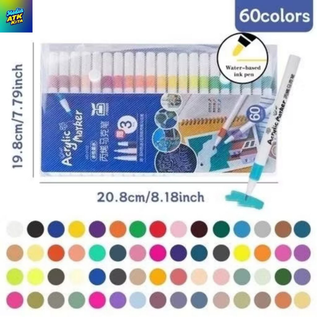 

Spidol Acrylic Marker 60 Warna