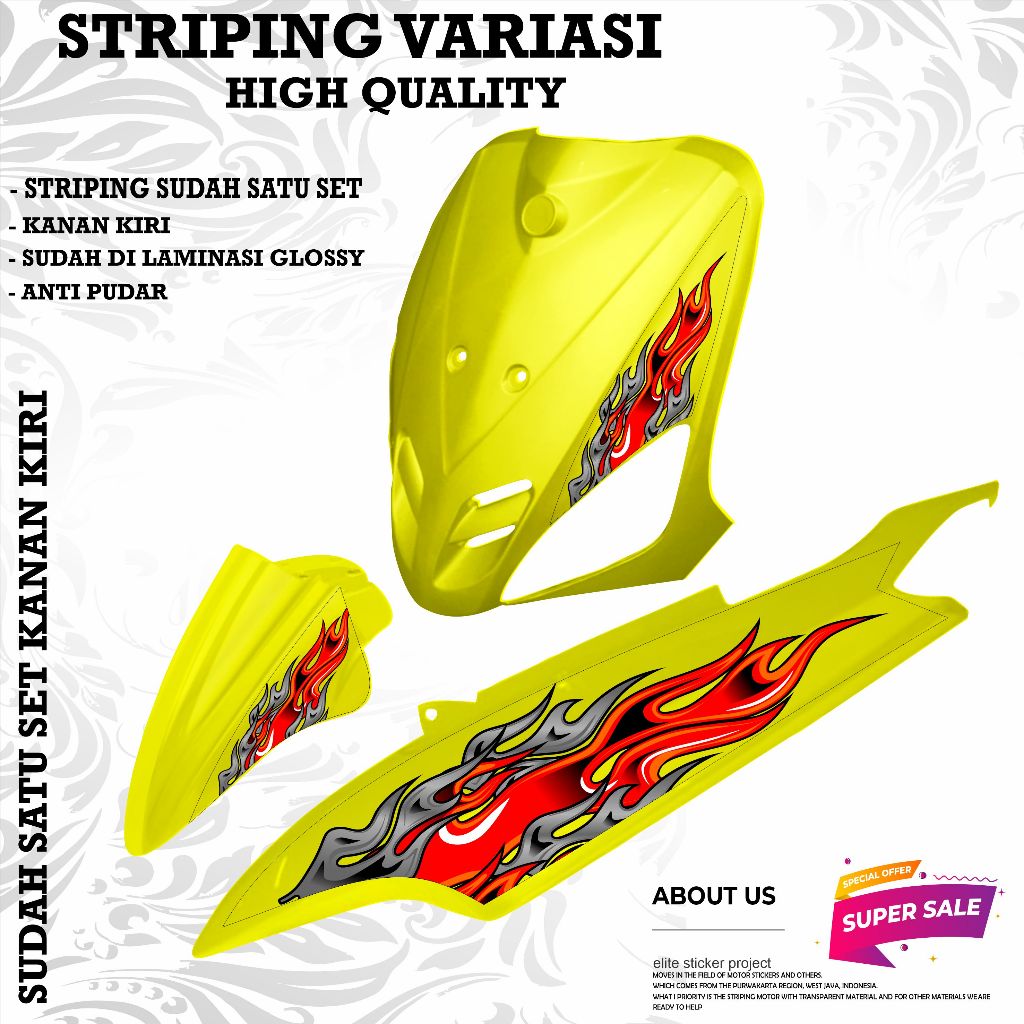STRIPING VARIASI YAMAHA MIO SPORTY / STRIPING API