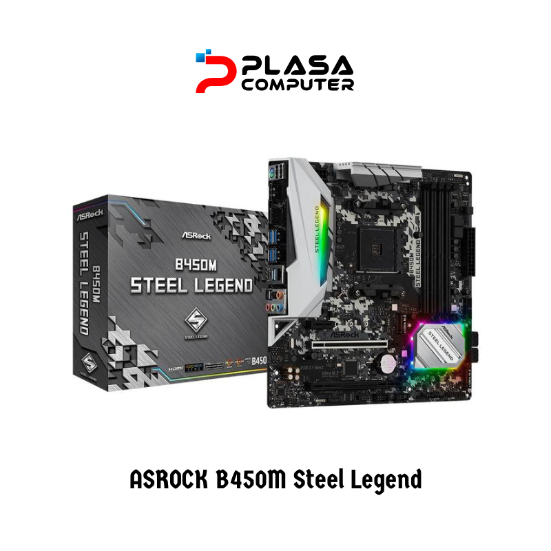 MAINBOARD MOBO ASROCK B450M Steel Legend (AM4, AMD PROMONTORY B450, DDR4, USB3.1) Mobo Gaming