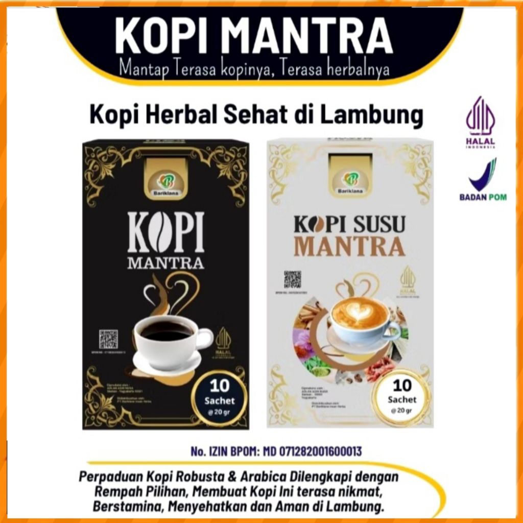 

KOPI MANTRA 1box isi 10 | Kopi Plus Herbal Untuk Stamina & Kesehatan Aman Untuk Lambung