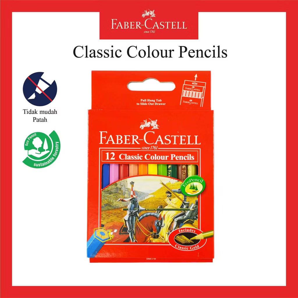 

Pensil Warna 12 Pendek Classic Faber Castell / Pensil Warna Faber Castell 12 Warna / Classic Colour Pencil / Ukuran Pendek / Souvenir Ultah