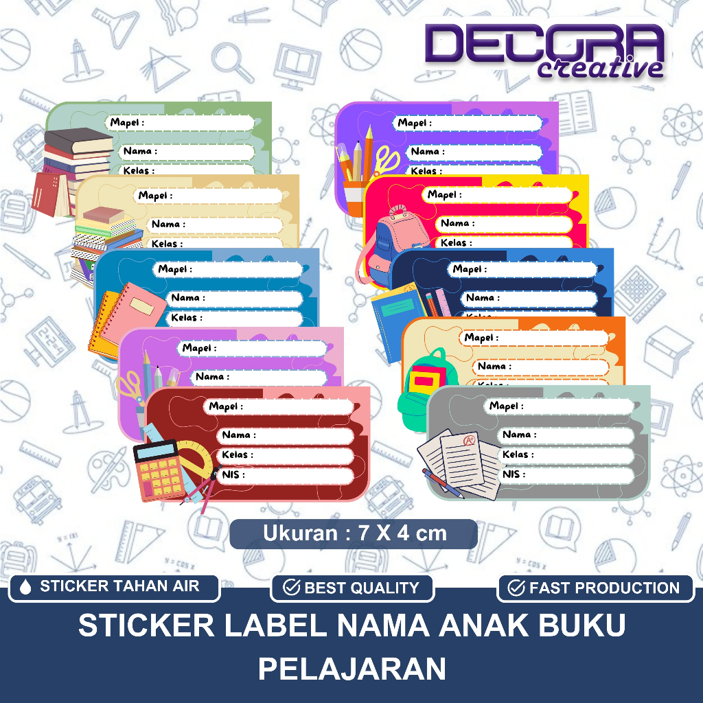 

STICKER LABEL BUKU NAMA MAPEL | LABEL BUKU PELAJARAN BAHAN CROMO