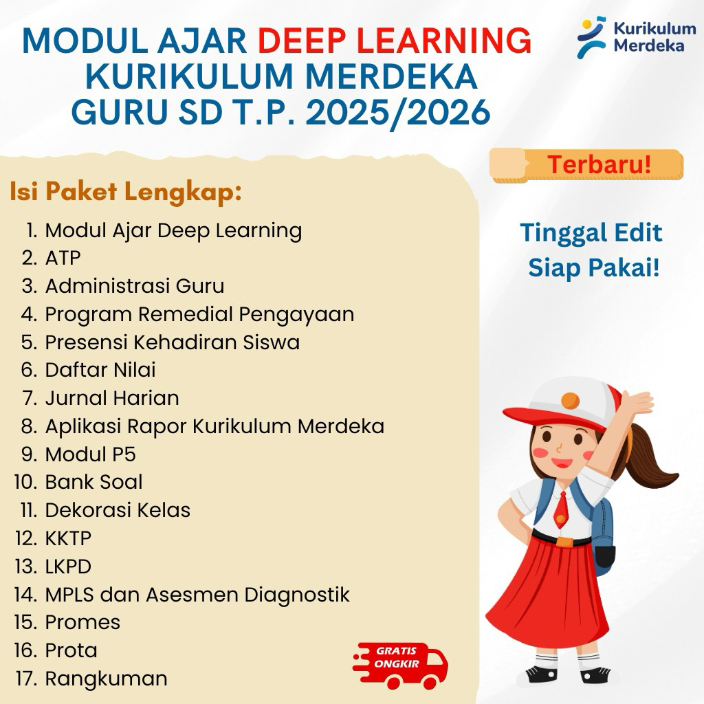 

Modul Ajar Deep Learning Kelas 1-6 SD 2025/2026