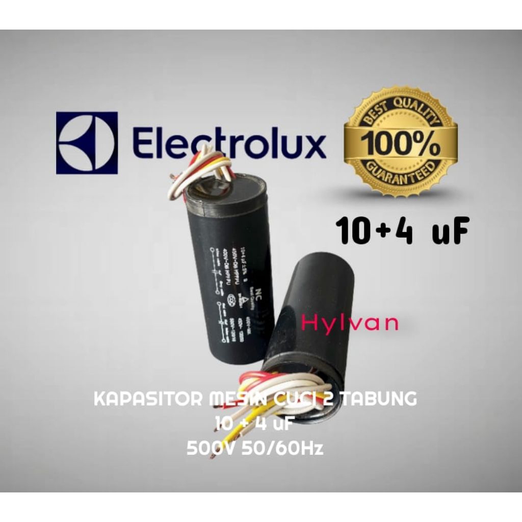 KAPASITOR MESIN CUCI 2 TABUNG 10+4uf ELECTROLUX