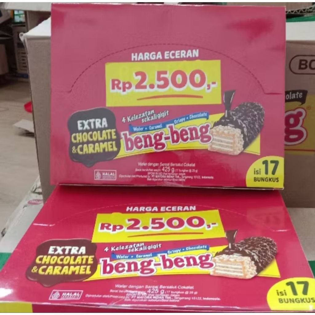 

Beng-Beng Ekstra chocolate dan Caramel 1 Box 17 Bungkus