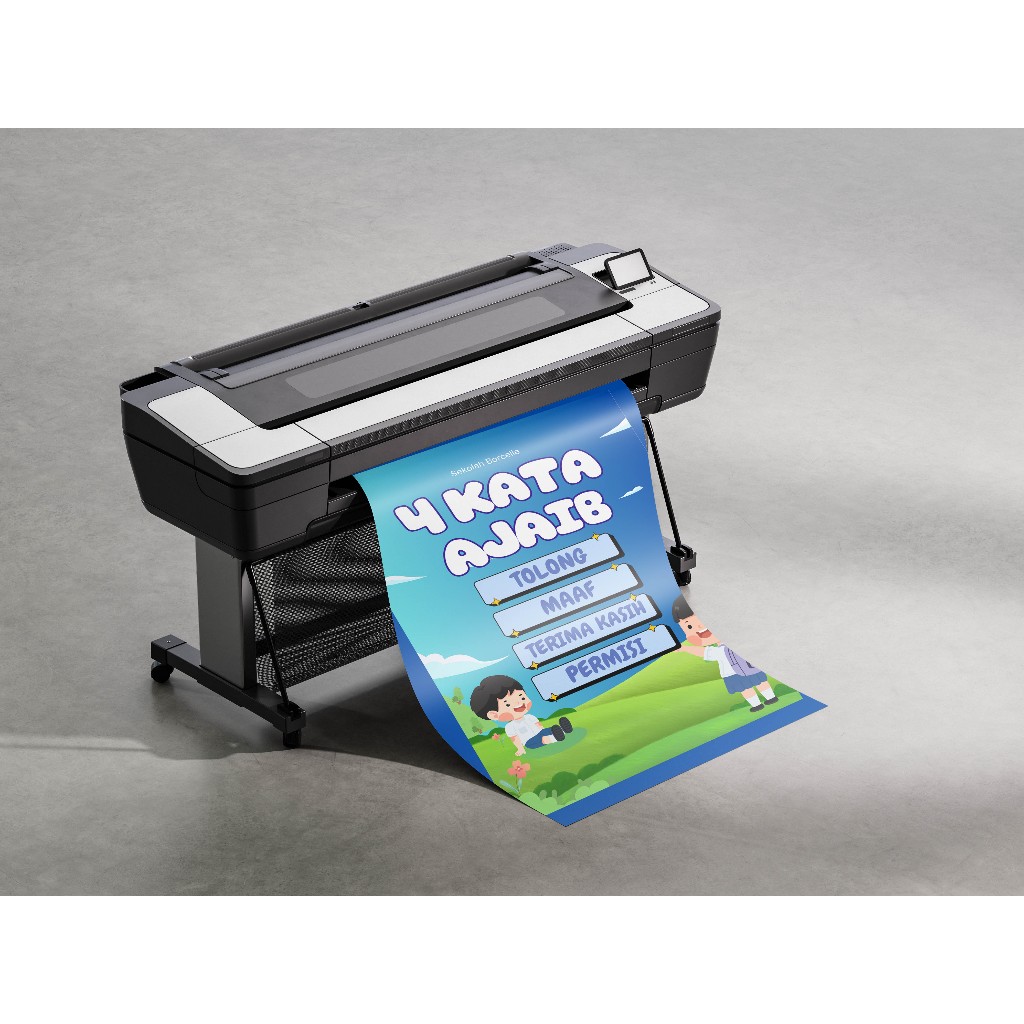 

Poster Sekolah 4Kata Ajaib Model Biru Langit