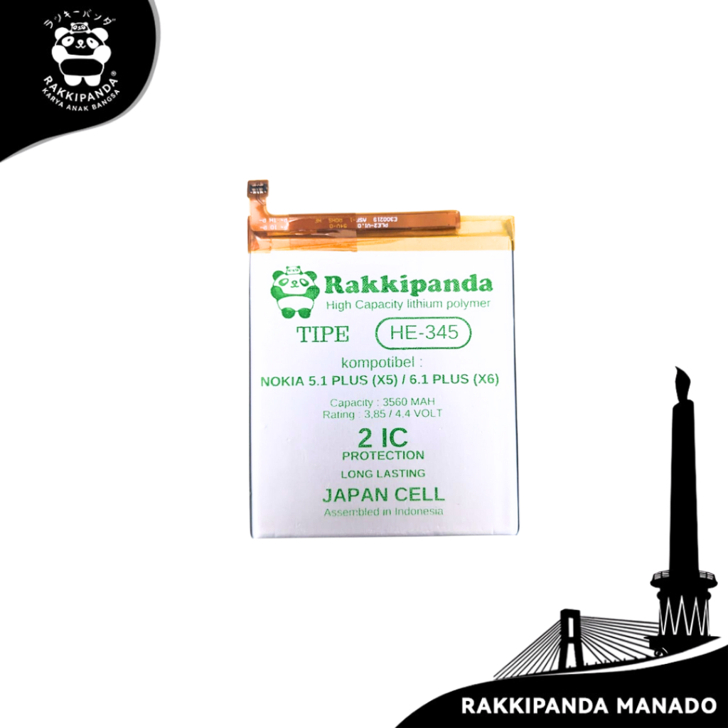 RakkiPanda Baterai HP HE345 Nokia 5.1 Plus X5 / Nokia 6.1 Plus X6