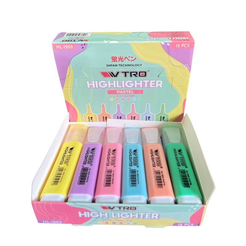 

Highlighter VTRO HL 1204 Stabilo Warna NEON 1 Lusin