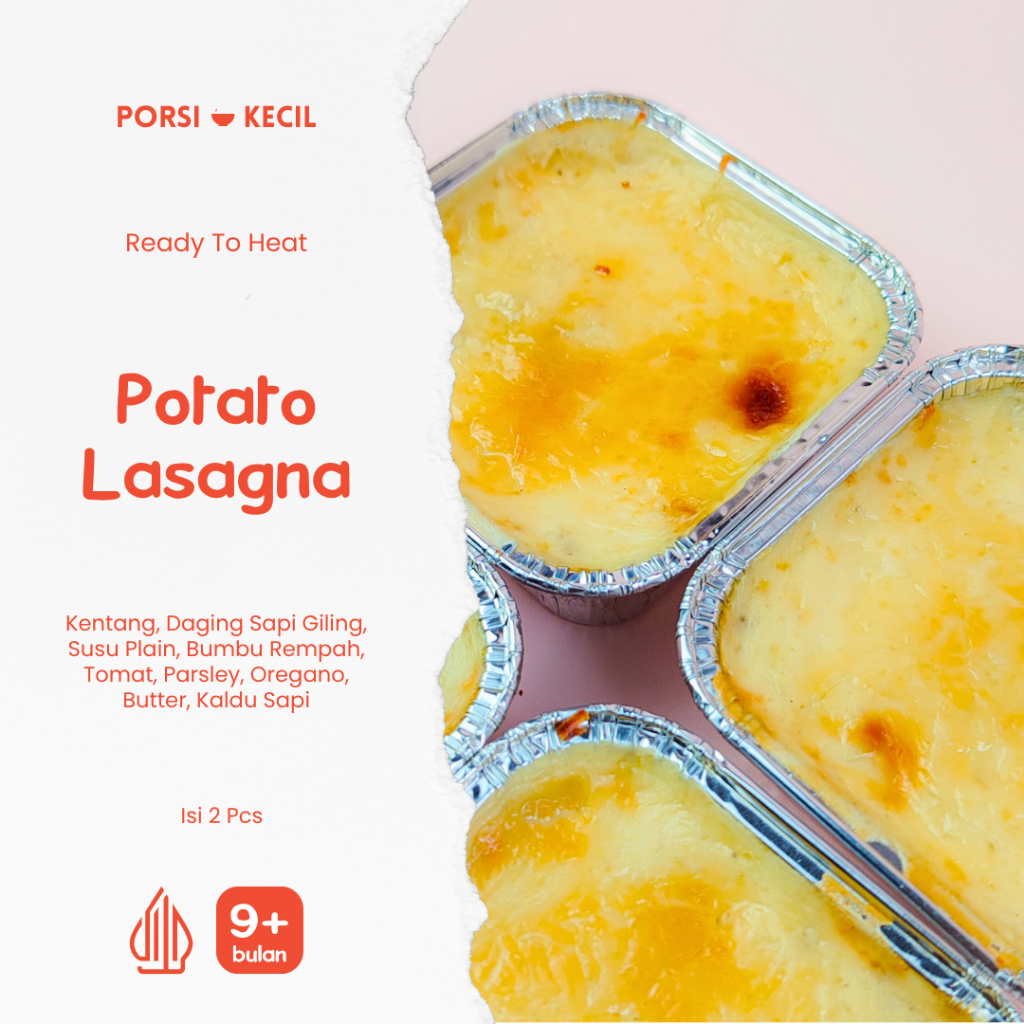 

Potato Lasagna - Homemade Frozen Tinggi Protein - Tanpa MSG & Pengawet