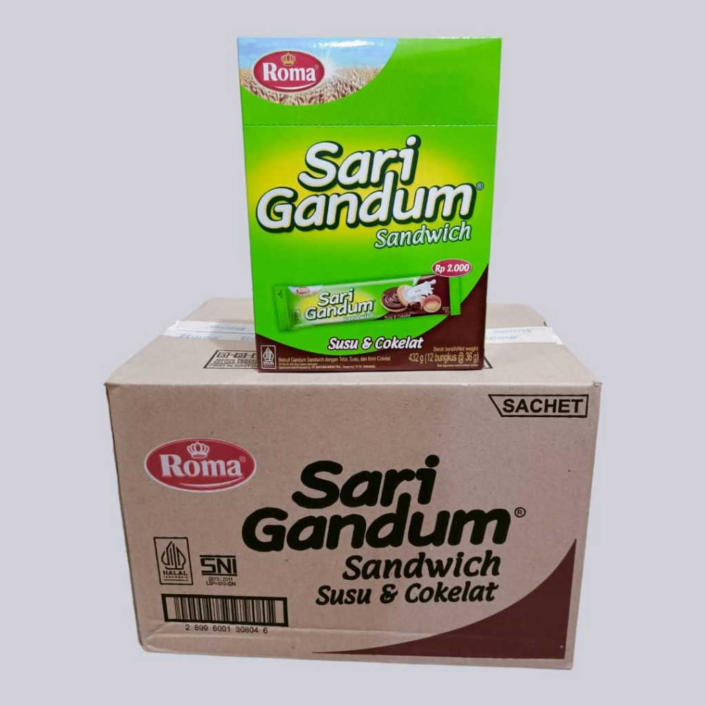 

ROMA Sari Gandum Coklat Biskuit 36gr [12 sachet/box]