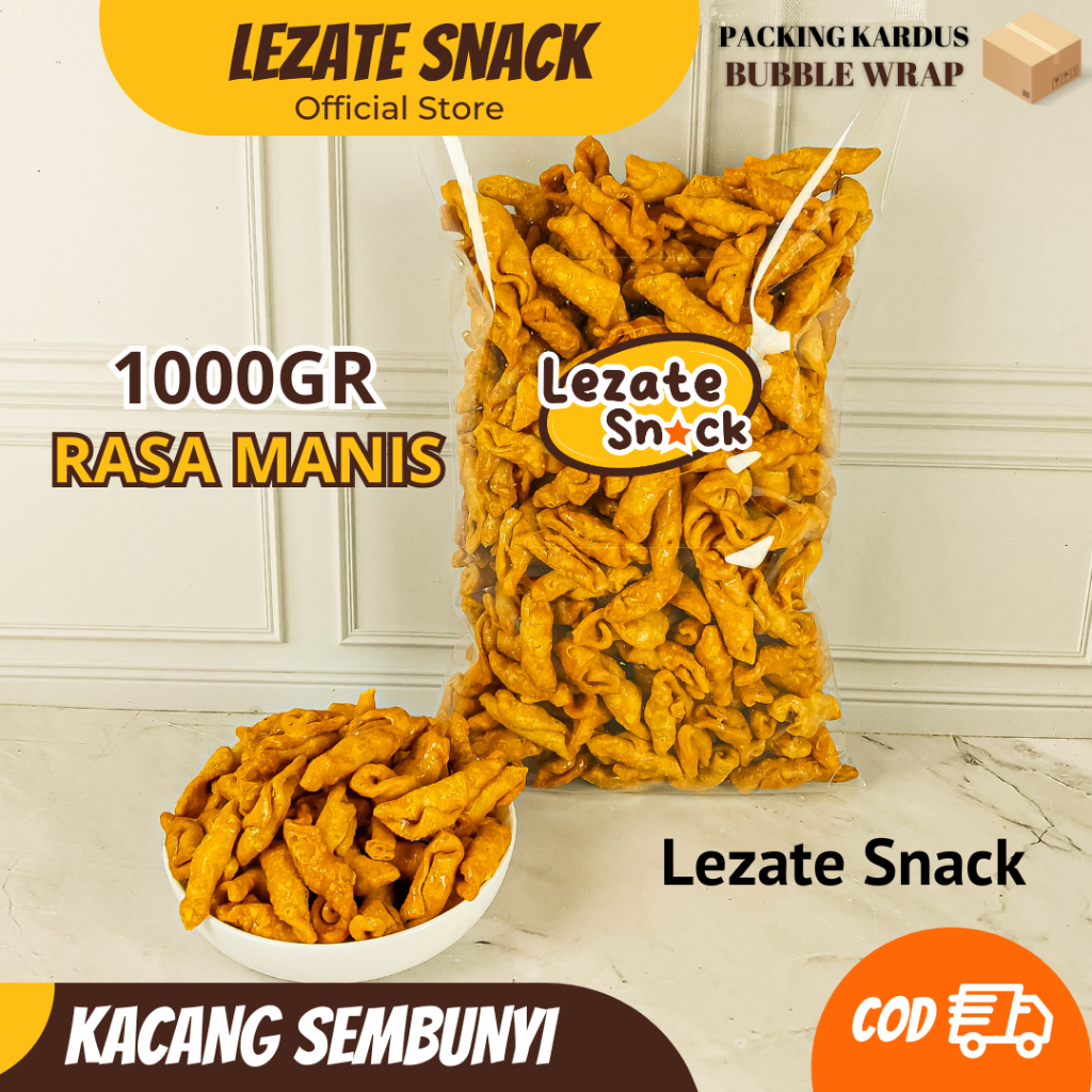 

Kacang Sembunyi Manis 1KG Renyah Enak Kiloan Murah / Kacang Umpet / Kacang Tanah Pedas Manis Lezate Snack SEDAP SNACK