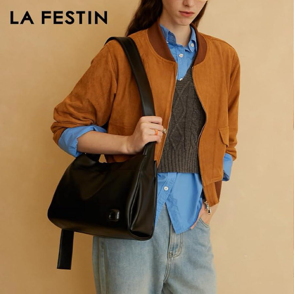 La Festin Soft Leather Crossbody Hobo Bag