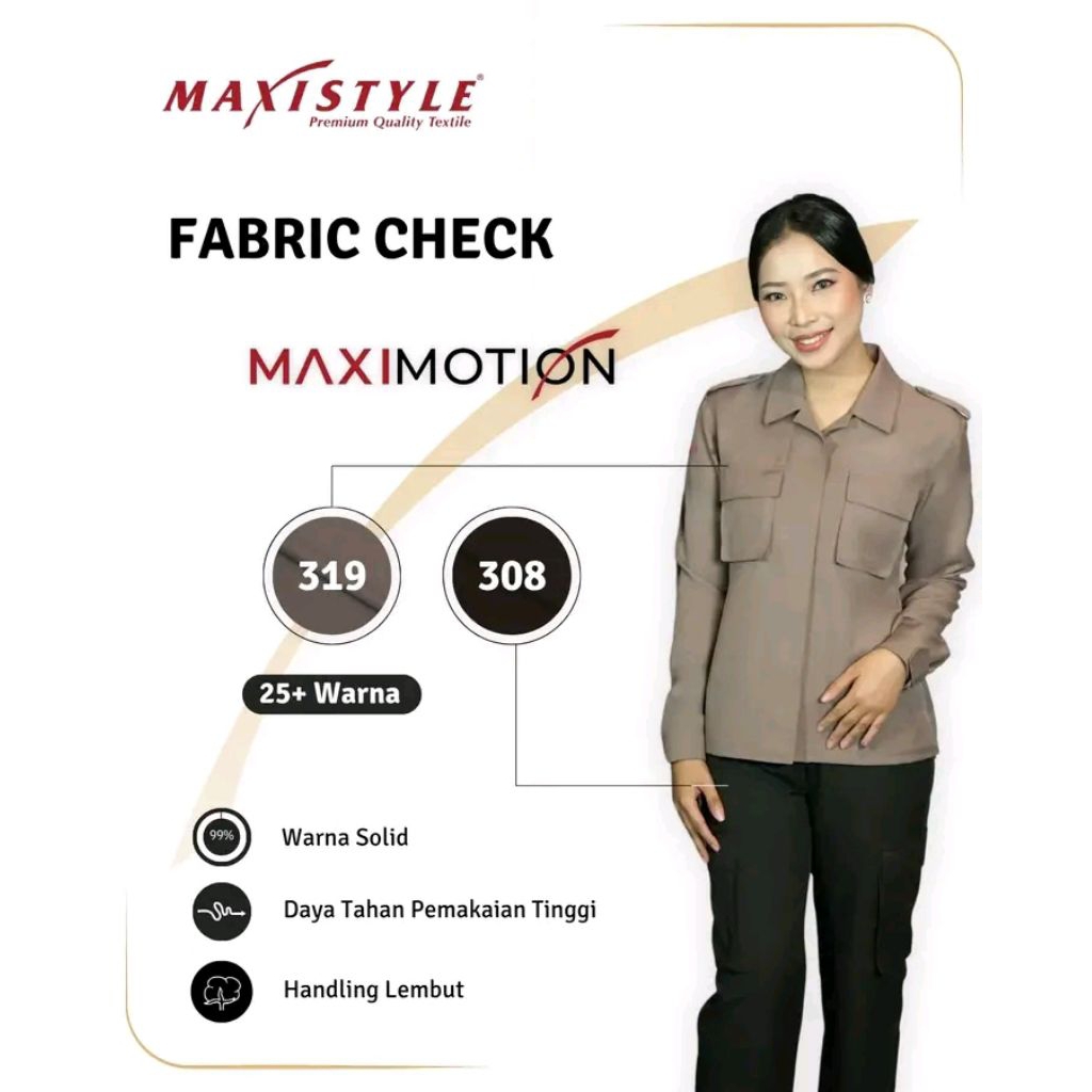 Kain Maximotion By Maxistyle Bahan Seragam Dinas Resmi PDH PDL Polisi Polri Harga Per 10 CM