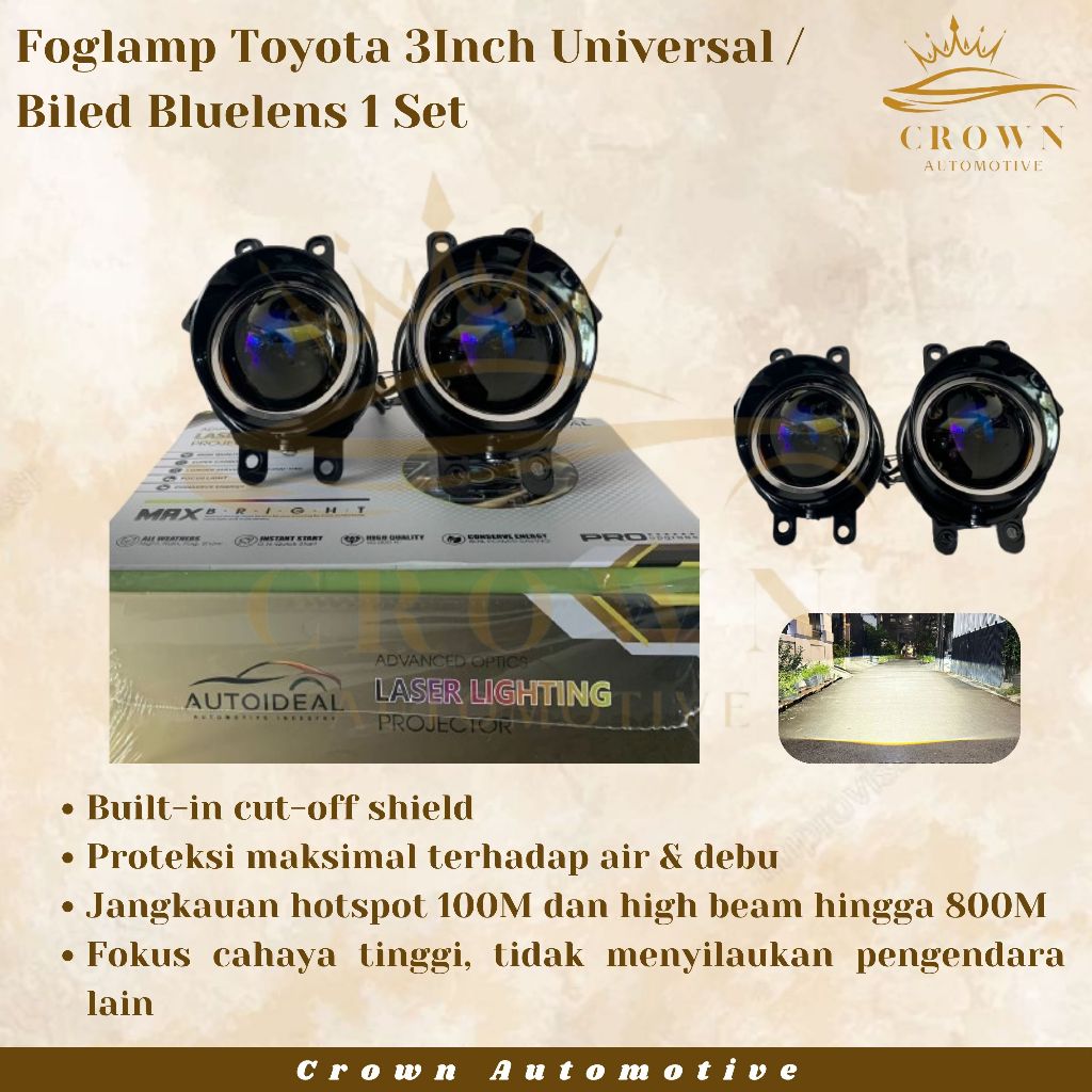 Foglamp Biled 3 Inch Universal / Biled 3" Bluelens 1 Set