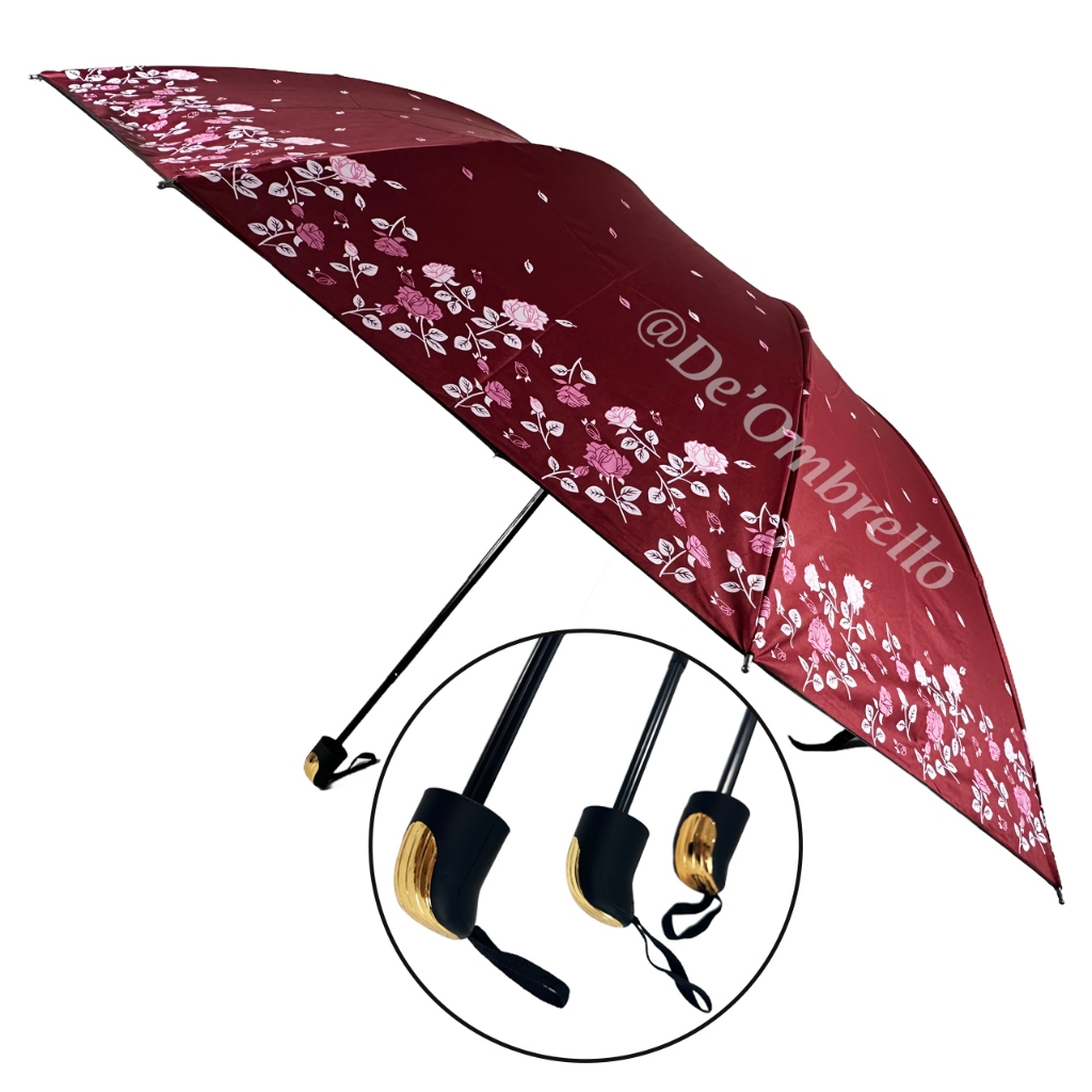 (591)Payung 10 Jari Lipat 4 Jumbo Motif Bunga Rose Anti UV/Payung 10 Jari Jumbo Premium Quality