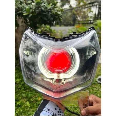 REFLEKTOR MOTOR DEPAN SUPRA X 125 FI LAMPU SUPER TERANG PUTIH CRYSTAL LED TAHAN LAMA ANTI HUJAN PANA