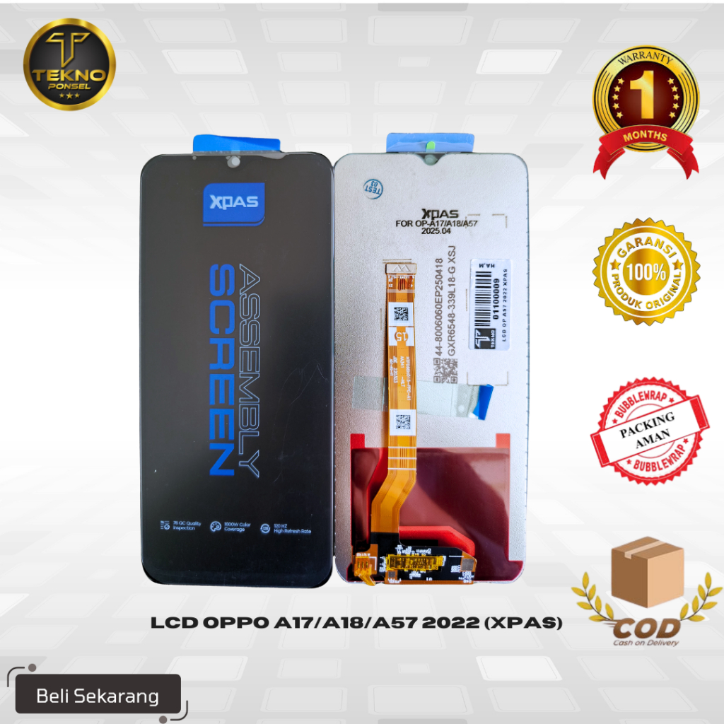 LCD UNIVERSAL OPPO A17/A18/A57 2022 (XPAS) ORIGINAL 100% FULLSET