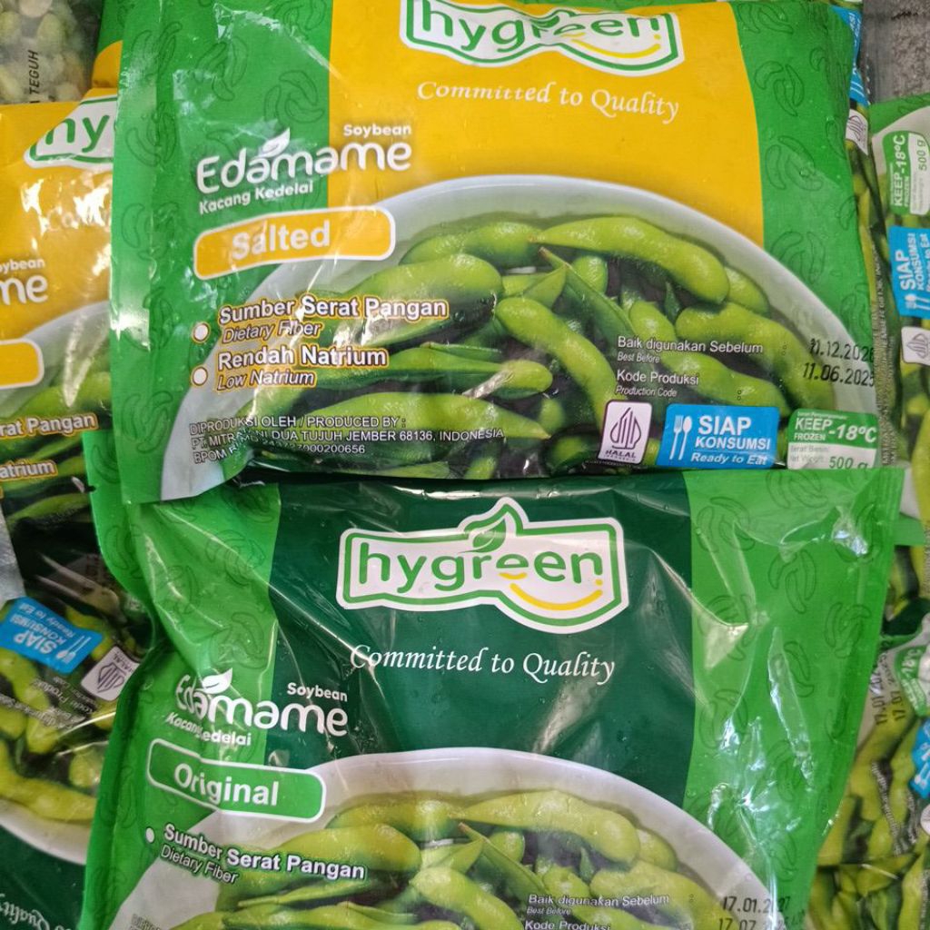 

Hygreem Edamame Siap makan rasa ori atau asin kemasan 500gr pilih salah satu item rasa