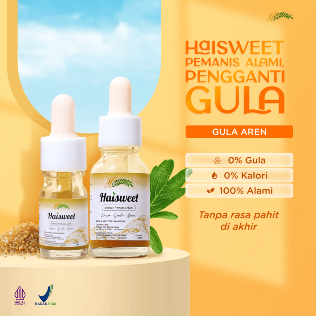 

Haisweet Stevia - Natural Sweetener Rasa Gula Aren - Liquid Stevia