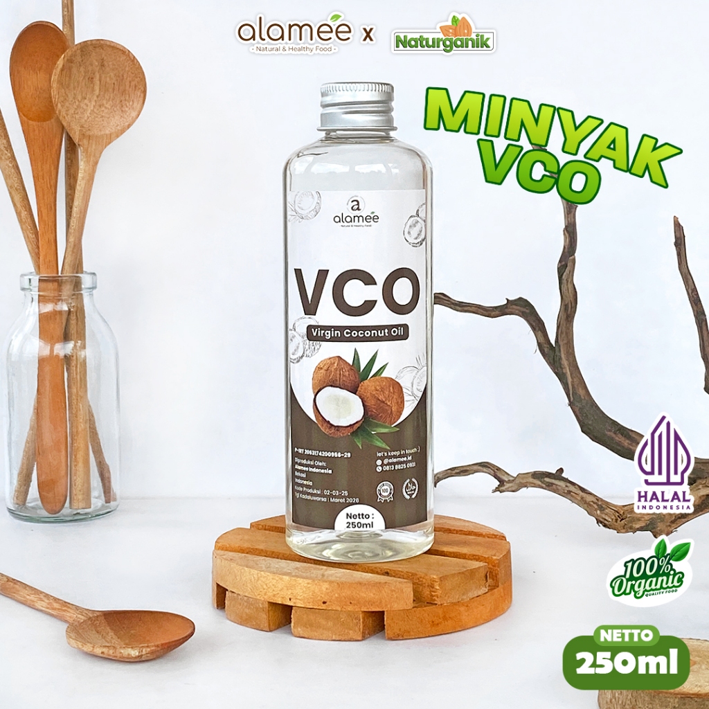 

ALAMEE Minyak Kelapa VCO Murni Extra Virgin Coconut Oil Dapat Diminum Organik Masak 250ml Naturganik